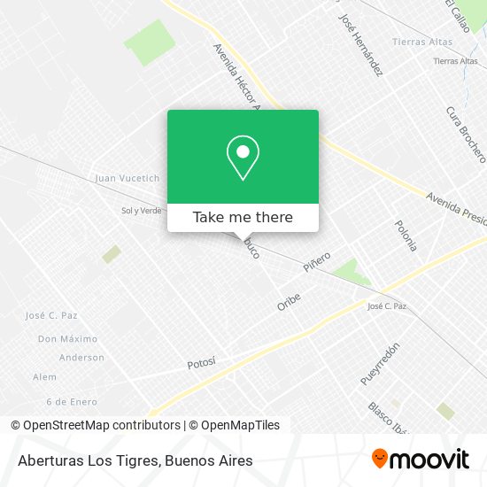 Aberturas Los Tigres map