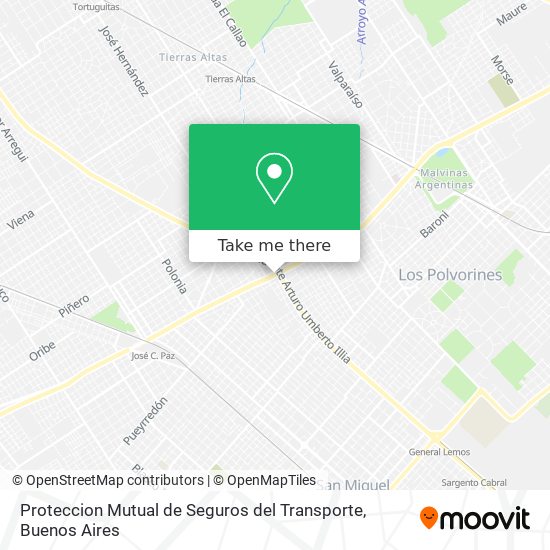 Mapa de Proteccion Mutual de Seguros del Transporte