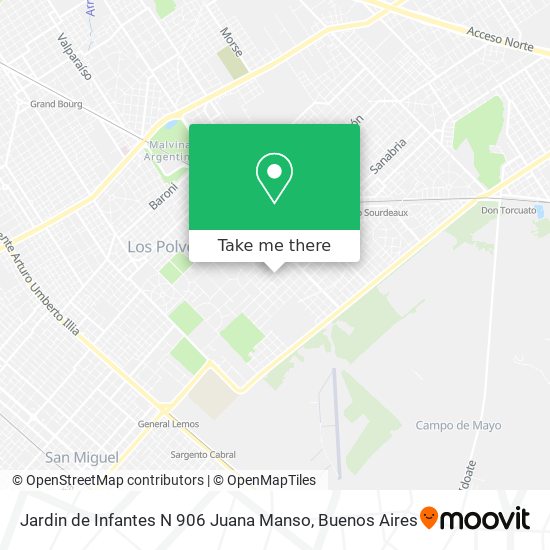 Mapa de Jardin de Infantes N 906 Juana Manso