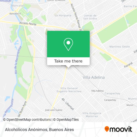 Mapa de Alcohólicos Anónimos