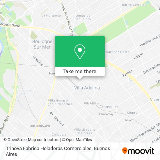 Mapa de Trinova Fabrica Heladeras Comerciales