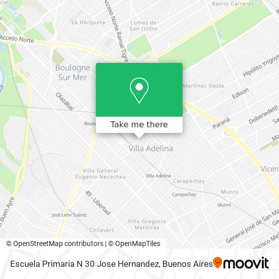 Mapa de Escuela Primaria N 30 Jose Hernandez
