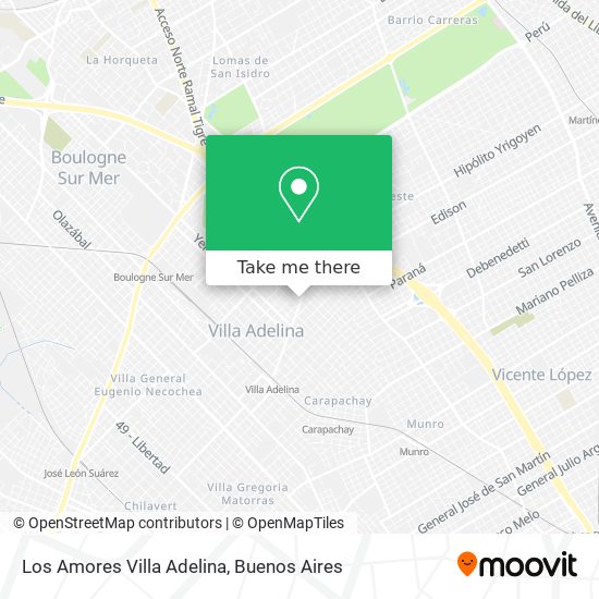 Mapa de Los Amores Villa Adelina
