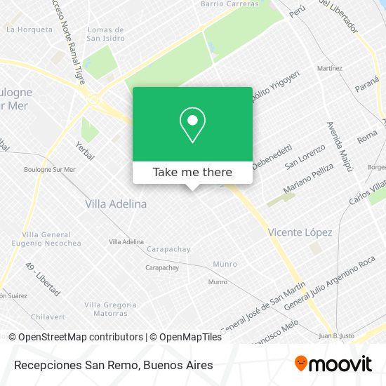 Mapa de Recepciones San Remo
