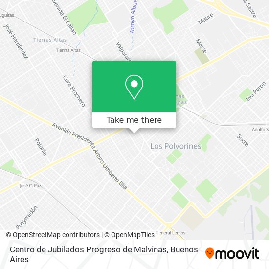 Centro de Jubilados Progreso de Malvinas map