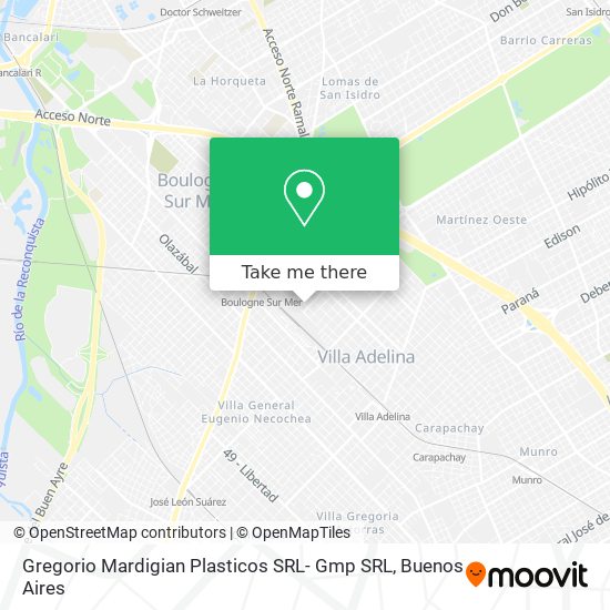 Gregorio Mardigian Plasticos SRL- Gmp SRL map