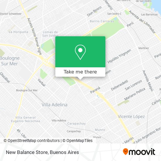 New Balance Store map