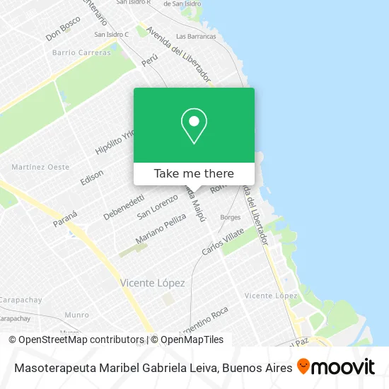 Mapa de Masoterapeuta Maribel Gabriela Leiva