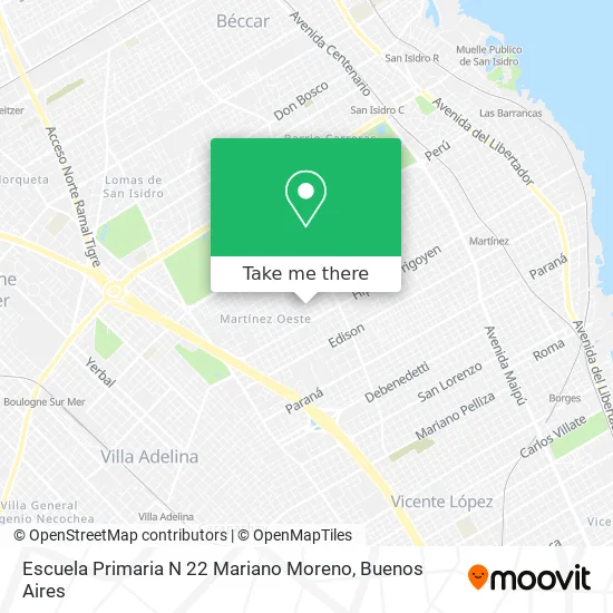 Mapa de Escuela Primaria N 22 Mariano Moreno