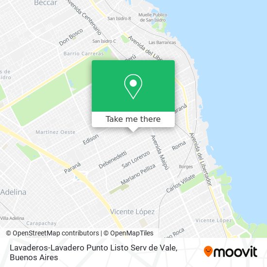 Mapa de Lavaderos-Lavadero Punto Listo Serv de Vale