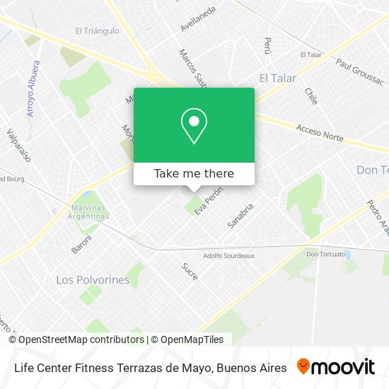 Life Center Fitness Terrazas de Mayo map