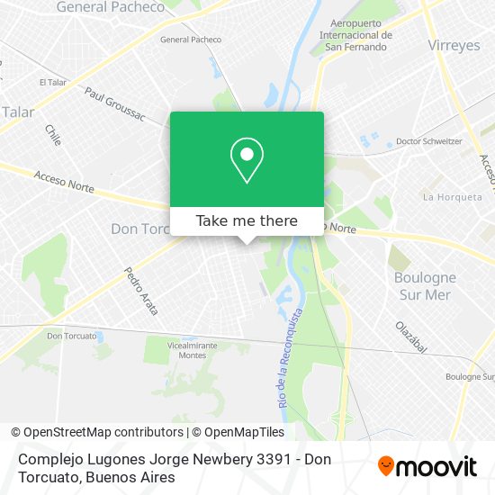 Complejo Lugones Jorge Newbery 3391 - Don Torcuato map