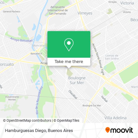 Hamburguesas Diego map