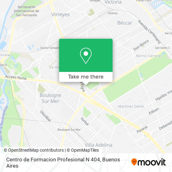 Mapa de Centro de Formacion Profesional N 404