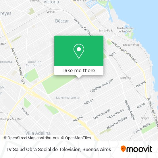 TV Salud Obra Social de Television map