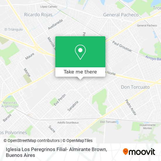 Mapa de Iglesia Los Peregrinos Filial- Almirante Brown