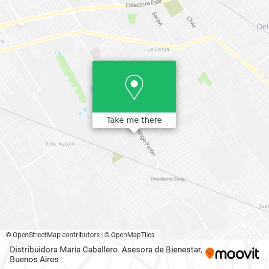 Mapa de Distribuidora María Caballero. Asesora de Bienestar