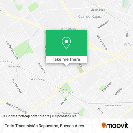 Mapa de Todo Transmisión Repuestos