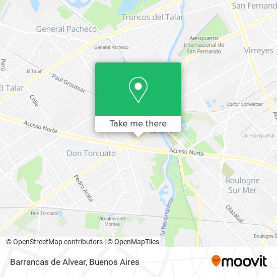 Barrancas de Alvear map