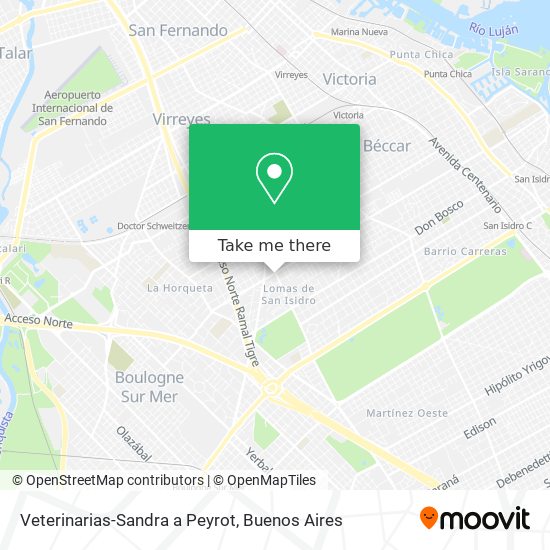 Veterinarias-Sandra a Peyrot map