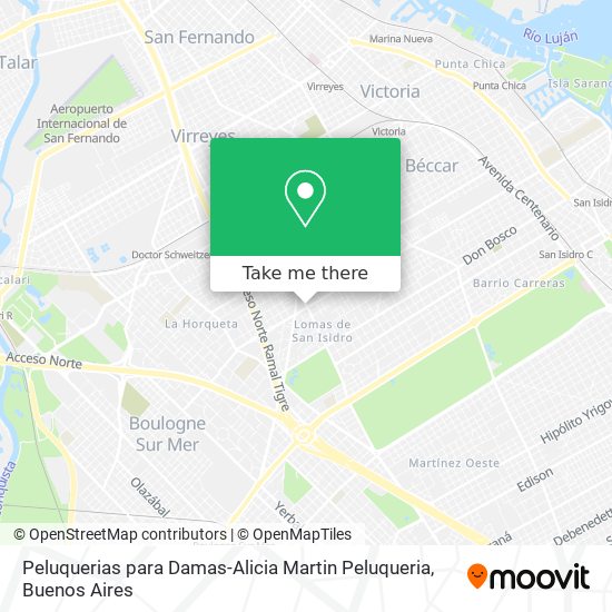 Mapa de Peluquerias para Damas-Alicia Martin Peluqueria