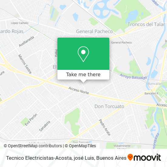 Mapa de Tecnico Electricistas-Acosta, josé Luis