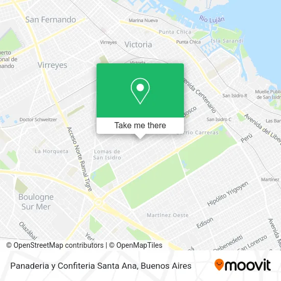 Panaderia y Confiteria Santa Ana map