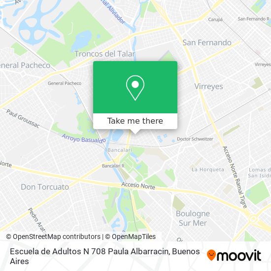Escuela de Adultos N 708 Paula Albarracin map
