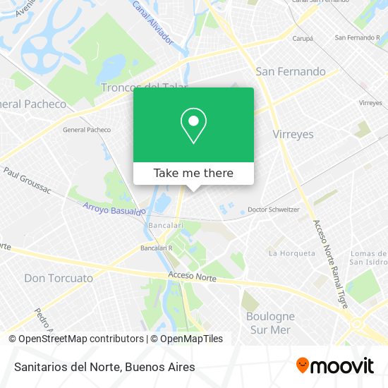 Sanitarios del Norte map