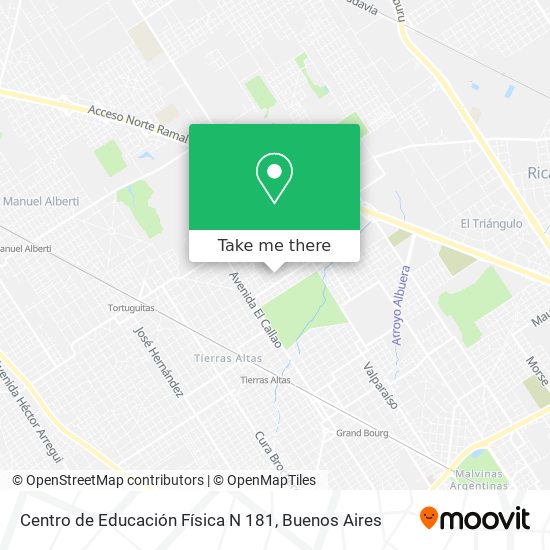 Mapa de Centro de Educación Física N 181