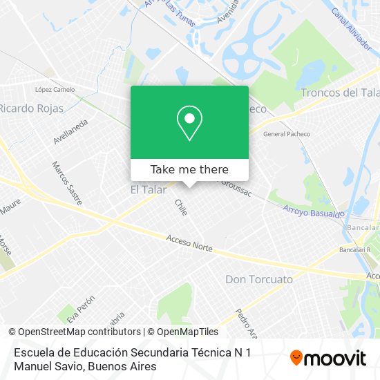 Escuela de Educación Secundaria Técnica N 1 Manuel Savio map
