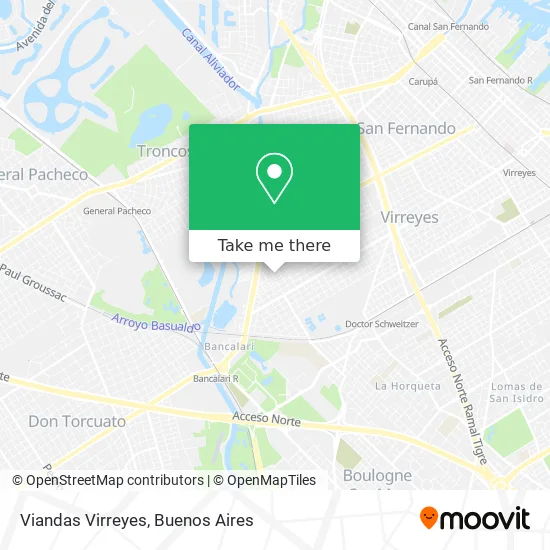 Viandas Virreyes map