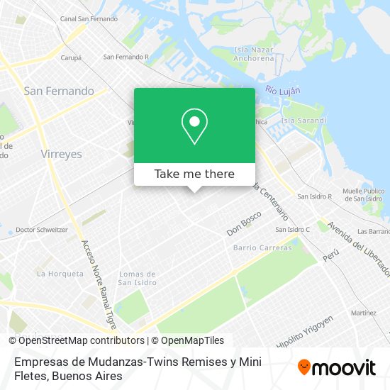 Empresas de Mudanzas-Twins Remises y Mini Fletes map