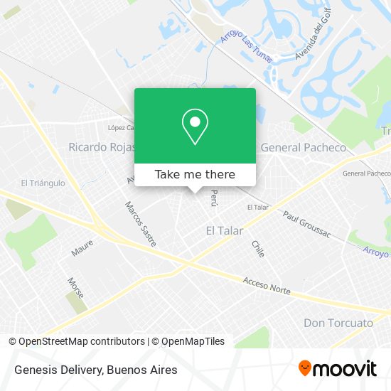 Mapa de Genesis Delivery