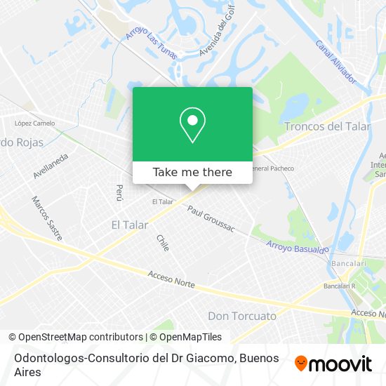 Odontologos-Consultorio del Dr Giacomo map
