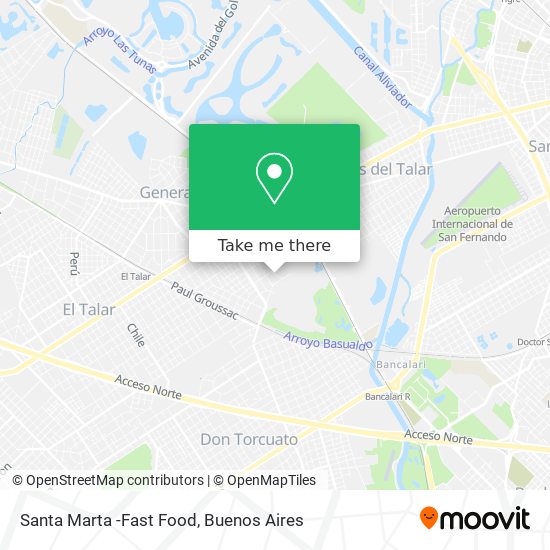 Santa Marta -Fast Food map