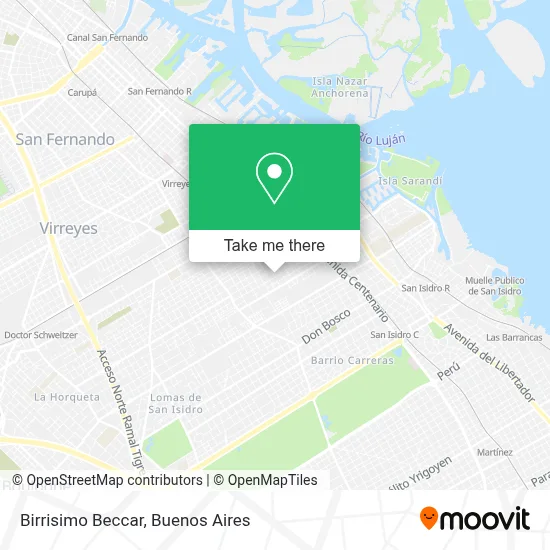 Birrisimo Beccar map