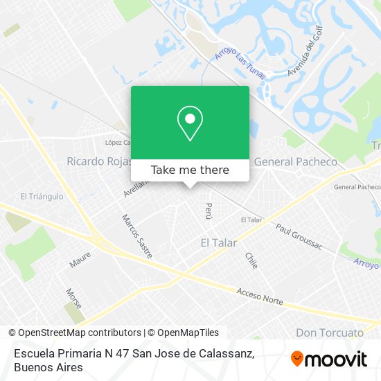 Mapa de Escuela Primaria N 47 San Jose de Calassanz