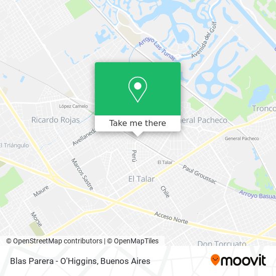Blas Parera - O'Higgins map