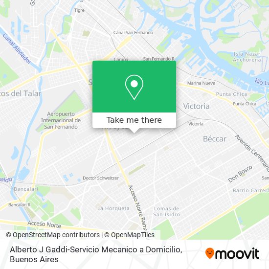 Alberto J Gaddi-Servicio Mecanico a Domicilio map