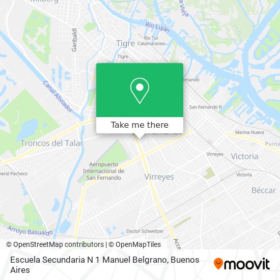 Mapa de Escuela Secundaria N 1 Manuel Belgrano