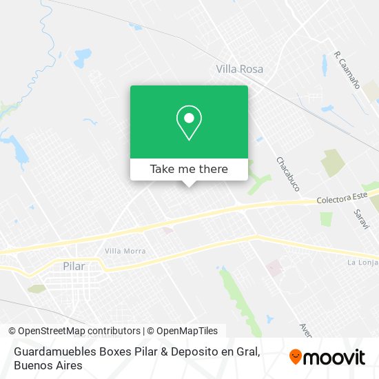 Mapa de Guardamuebles Boxes Pilar & Deposito en Gral