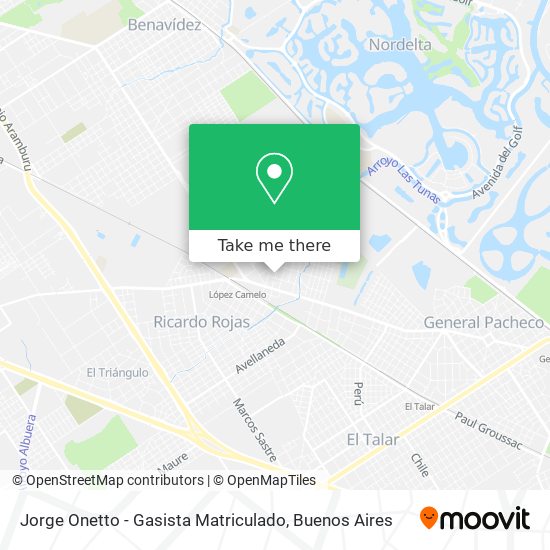 Jorge Onetto - Gasista Matriculado map