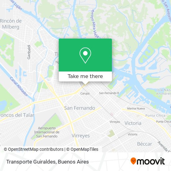 Transporte Guiraldes map