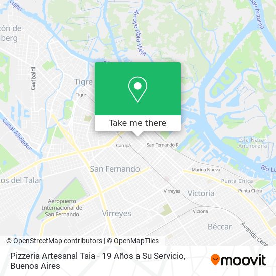 Pizzeria Artesanal Taia - 19 Años a Su Servicio map