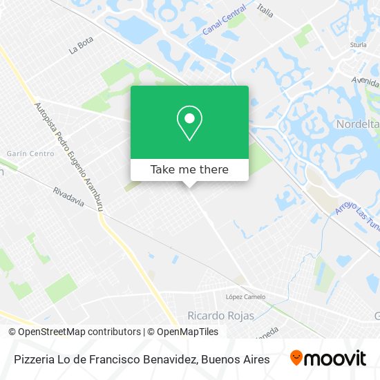 Mapa de Pizzeria Lo de Francisco Benavidez