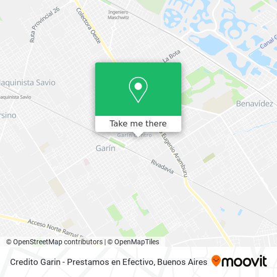 Mapa de Credito Garin - Prestamos en Efectivo