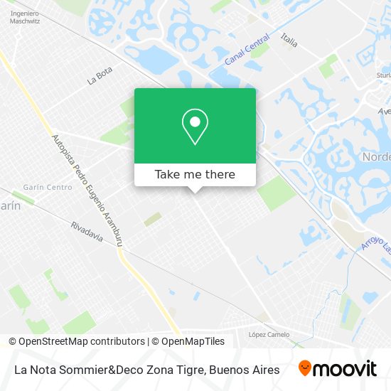 Mapa de La Nota Sommier&Deco Zona Tigre