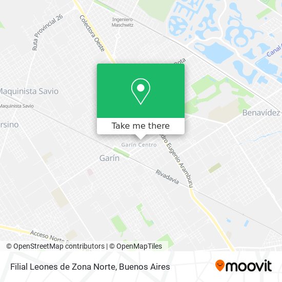 Mapa de Filial Leones de Zona Norte