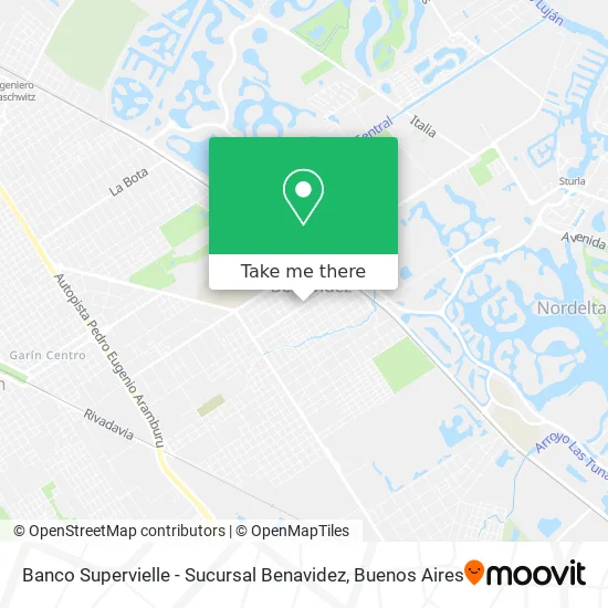 Mapa de Banco Supervielle - Sucursal Benavidez